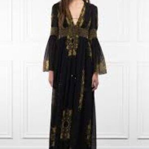 Rachel Zoe Blair Embellished Printed Crinkled Silk-Chiffon Gown